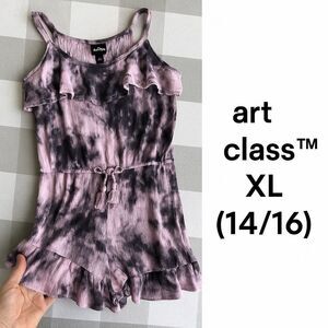 🌴 Art Class XL (14/16) Girls Purple Tie-Dye Ruffle Romper